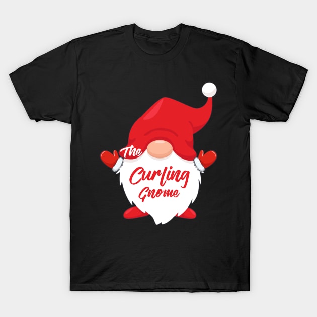 The Curling Gnome Matching Family Christmas Pajama T-Shirt by Penda